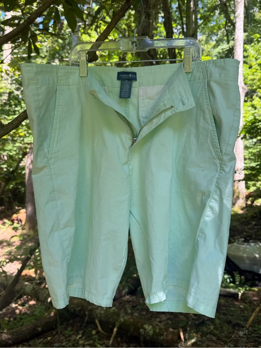 Caribbean Joe Mint Green Stretch Cotton Shorts Size 16
